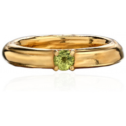 The Mineral Bar Позолоченное кольцо ANCIENT SOUL MINI из серебра с зеленым хризолитом 272910