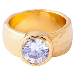 Herald Percy Золотистое кольцо с крупным кристаллом 74532