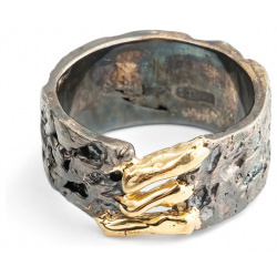 Kintsugi Jewelry Черненое кольцо из серебра Volcanin power 434885