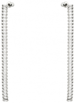 Herald Percy Серебристые серьги дорожки с кристаллами 38640 латунь  стекло