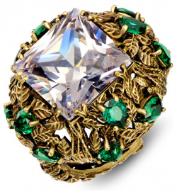 Fiore di Firenze Золотистое кольцо ALLORO с кристаллами 442399