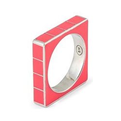 SHAMELESS Кольцо квадратное с эмалью розовое 442583