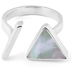 Wishes Come True Кольцо треугольник из серебра со светлым плоским перламутром 58016