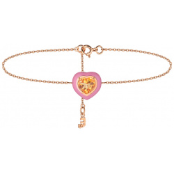 Moonka Позолоченный браслет из серебра с цитрином и розовой эмалью 112188