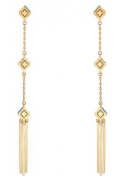 LUTA Jewelry Серебряные позолоченные длинные серьги Марокко 452436