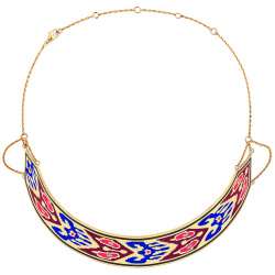 LUTA Jewelry Серебряный чокер Марокко с позолотой в розовой и синей эмали 452430