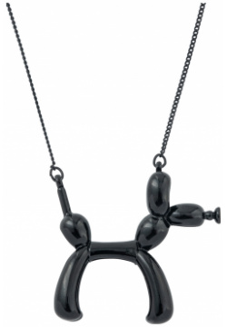 Aqua Черное колье цепочка с черной подвеской собачкой 453390