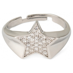 SKYE Серебряное кольцо со звездой из белых кристаллов 453426