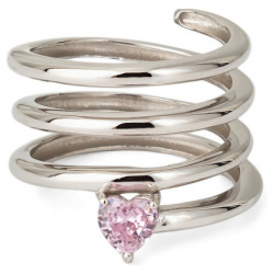 SKYE Серебряное кольцо пружина с розовым кристаллом 453423