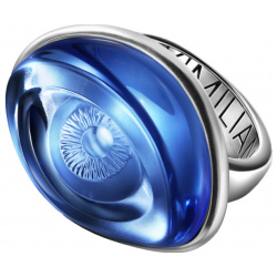 Maximilian Silver Label Кольцо глаз с голубым резным кварцем из серебра 453986