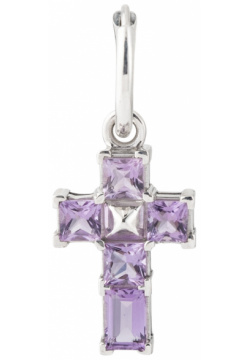 Opus Jewelry Моносерьга из серебра Net Cross Earring с аметистом 453251 М