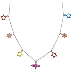 Prosto Jewelry Колье из серебра с разноцветными подвесками 454069