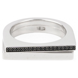 Tom Wood Серебряное кольцо Step Ring с черной шпинелью 448751