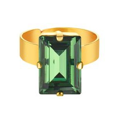 Phenomenal Studio Позолоченное кольцо с регулируемым размером и крупным кристаллом Baguette Erinite Gold 456338
