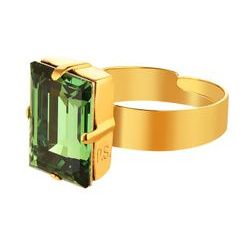 Phenomenal Studio Позолоченное кольцо с регулируемым размером и крупным кристаллом Baguette Erinite Gold 456338