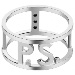 Phenomenal Studio Родированное кольцо с кристаллами и фирменным знаком P S  Ring Rhodium 456142