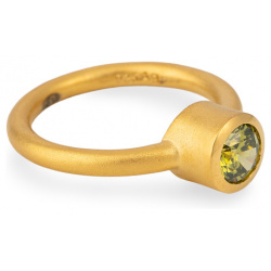 SKYE Позолоченное кольцо из серебра с зеленым фианитом 456109