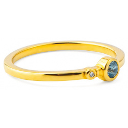 AURA 916 Позолоченное кольцо из серебра «Плохая девочка» с топазом и бриллиантом 455939