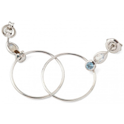 Wisteria Gems Серьги из серебра с кольцом и лунным камнем голубым топазом 456621