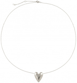 Free Form Jewelry Серебристое колье с сердцем и маленькими кристаллами 456001