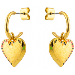 SONIA RYKIEL Позолоченные серьги с подвесками сердцами и разноцветной эмалью 456405