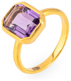 Wisteria Gems Позолоченное кольцо с большим прямоугольным аметистом 456859