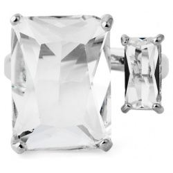Herald Percy Серебристое кольцо с двумя разными кристаллами 457426