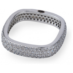 Holy Silver Серебряное квадратное кольцо из серебра с камнями 457620