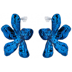 Free Form Jewelry Синие мятые серьги цветы 458101 от