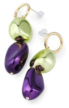 Free Form Jewelry Золотистые серьги с фиолетовым камнем 458103