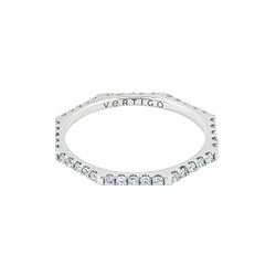 Vertigo Jewellery Lab Кольцо HEXO diamond из белого золота с дорожой бриллиантов 460606