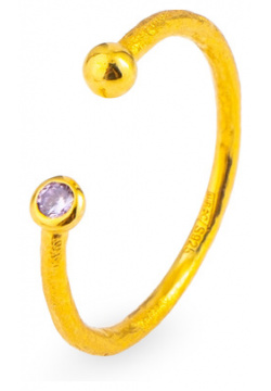 AURA 916 Серебряное кольцо с позолоченным покрытием аметистом "Гармония мира" 448646