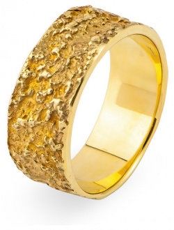 УРА jewelry Широкое позолоченное фактурное кольцо 451707