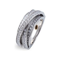 Tom Wood Тонкое кольцо Orb из серебра с белыми кристаллами 460743