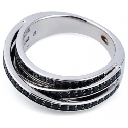 Tom Wood Тонкое кольцо из серебра Orb с черной шпинелью (M) 460759