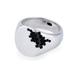 Tom Wood Мужское кольцо печатка круглое Black Molecule 460876