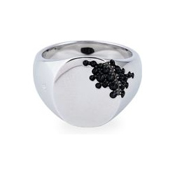 Tom Wood Мужское кольцо печатка круглое Black Molecule 460876