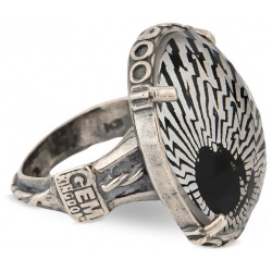 Gem Kingdom Черно белое кольцо из серебра с ручной росписью 461070