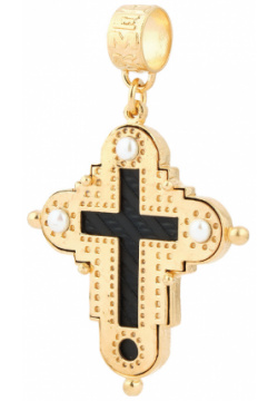 Gem Kingdom Позолоченная подвеская крест с жемчугом 461360