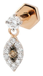 Kismet By Milka Пирсинг из розового золота с подвеской в виде глаза бриллиантами  8мм 461593