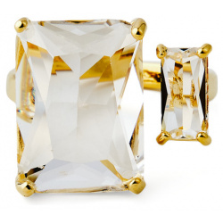 Herald Percy Золотистое кольцо с двумя разными кристаллами 457425
