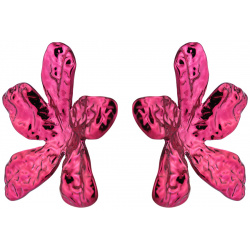 Free Form Jewelry Розовые мятые серьги цветы 458111