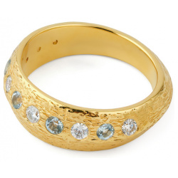 KRASHE jewellery Позолоченное кольцо «Вороны  Москвички» с муассанитами и топазами 462053