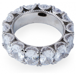 Holy Silver Кольцо из серебра с крупными овальными белыми фианитами 457740
