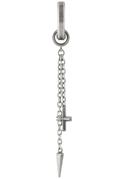 CROSS Моносерьга кольцо из серебра с подвеской крестом 157855