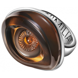 Maximilian Silver Label Кольцо Глаз с дымчатым резным кварцем 464639