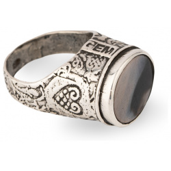 Gem Kingdom Кольцо из серебра с вставкой серого перламутра 461138