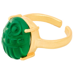 Boheme Позолоченное кольцо SCARAB с зеленым ониксом 464922