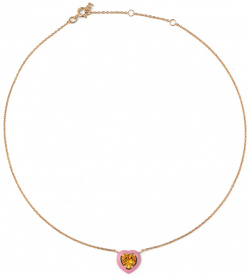 Moonka Ожерелье с цитрином розовой эмалью 465245