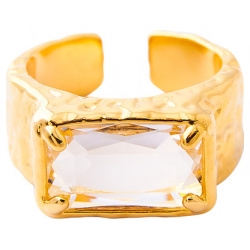 Herald Percy Золотистое кольцо с крупным кристаллом 81148